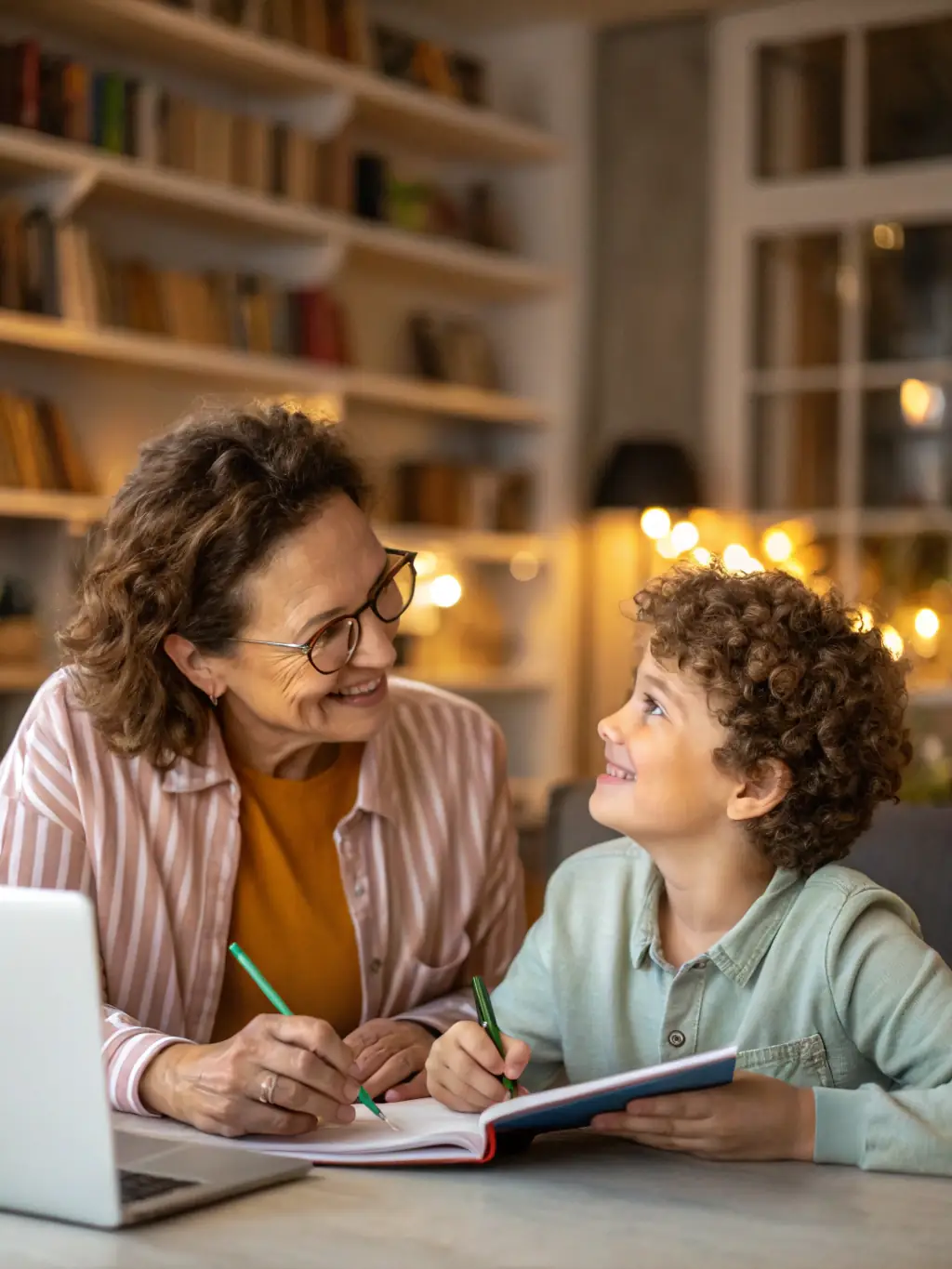 A mentor guiding a young person through a personal development program, helping them build confidence and achieve their goals.